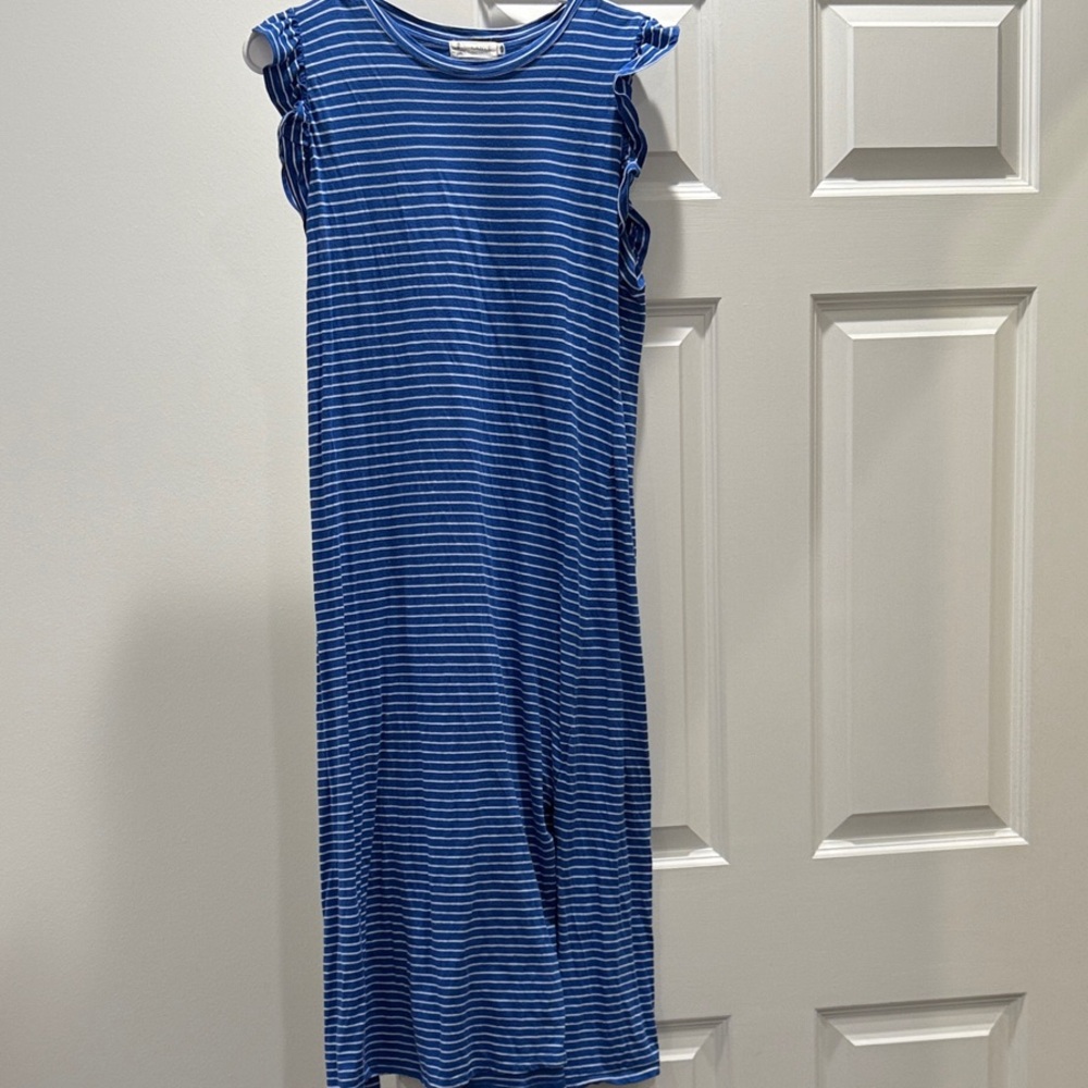 Carve Designs Blue and White Striped Maxi Dress